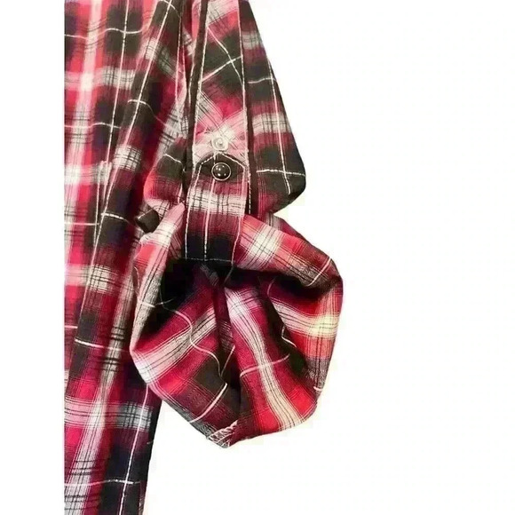 Pop Icon Clothing for Buckle XL Plaid Embroidered Fleur De Lis Pearl Snap Shirt - Picture 11 of 13